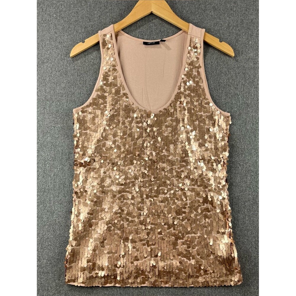 Sequin Sleeveless Tank Top Soft Stretch Comfortable Party Layering XL NWOT - Picture 3 of 8